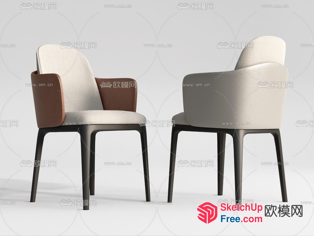 Modern Elegant Creamy Style Armchair 3D SketchUp File