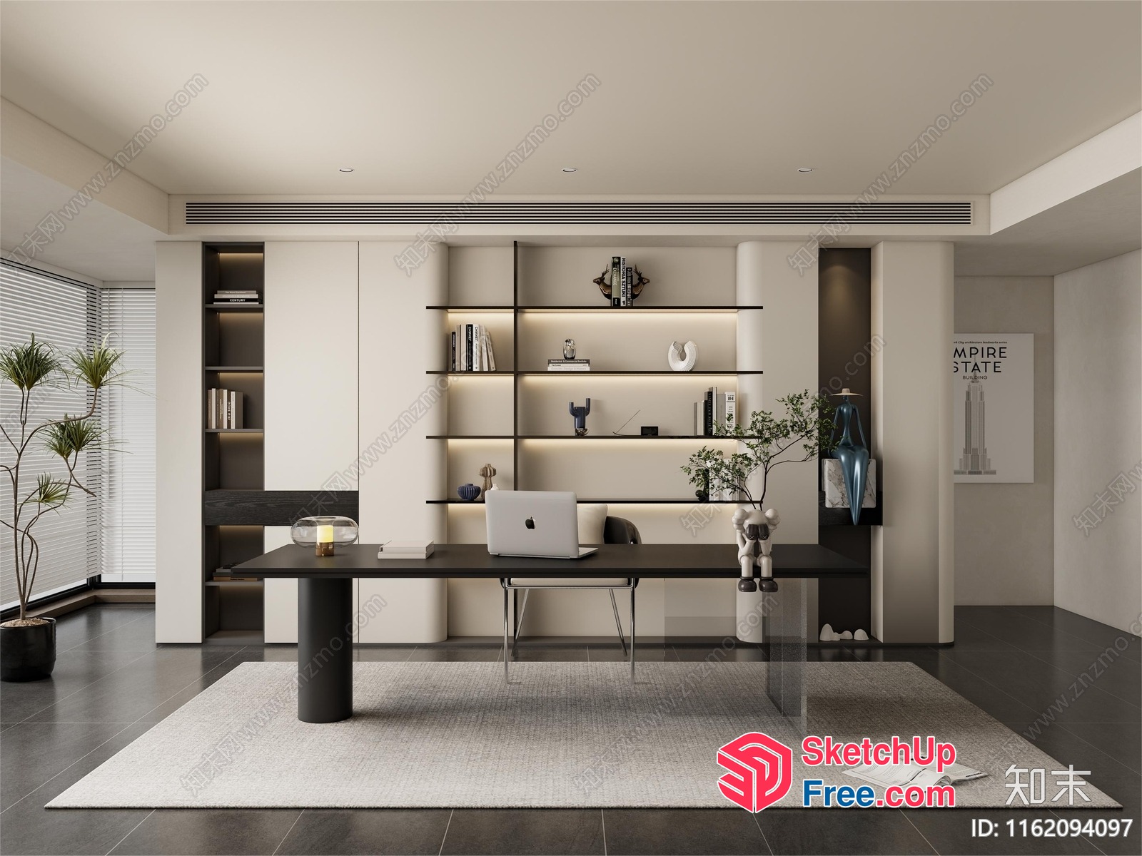 Modern Minimalist Office Space 3D SketchUp File