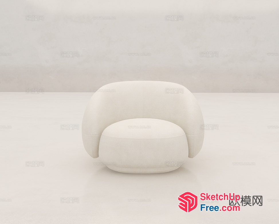 Minimalist Creamy Style Modern Interior Design 3D SketchUp File