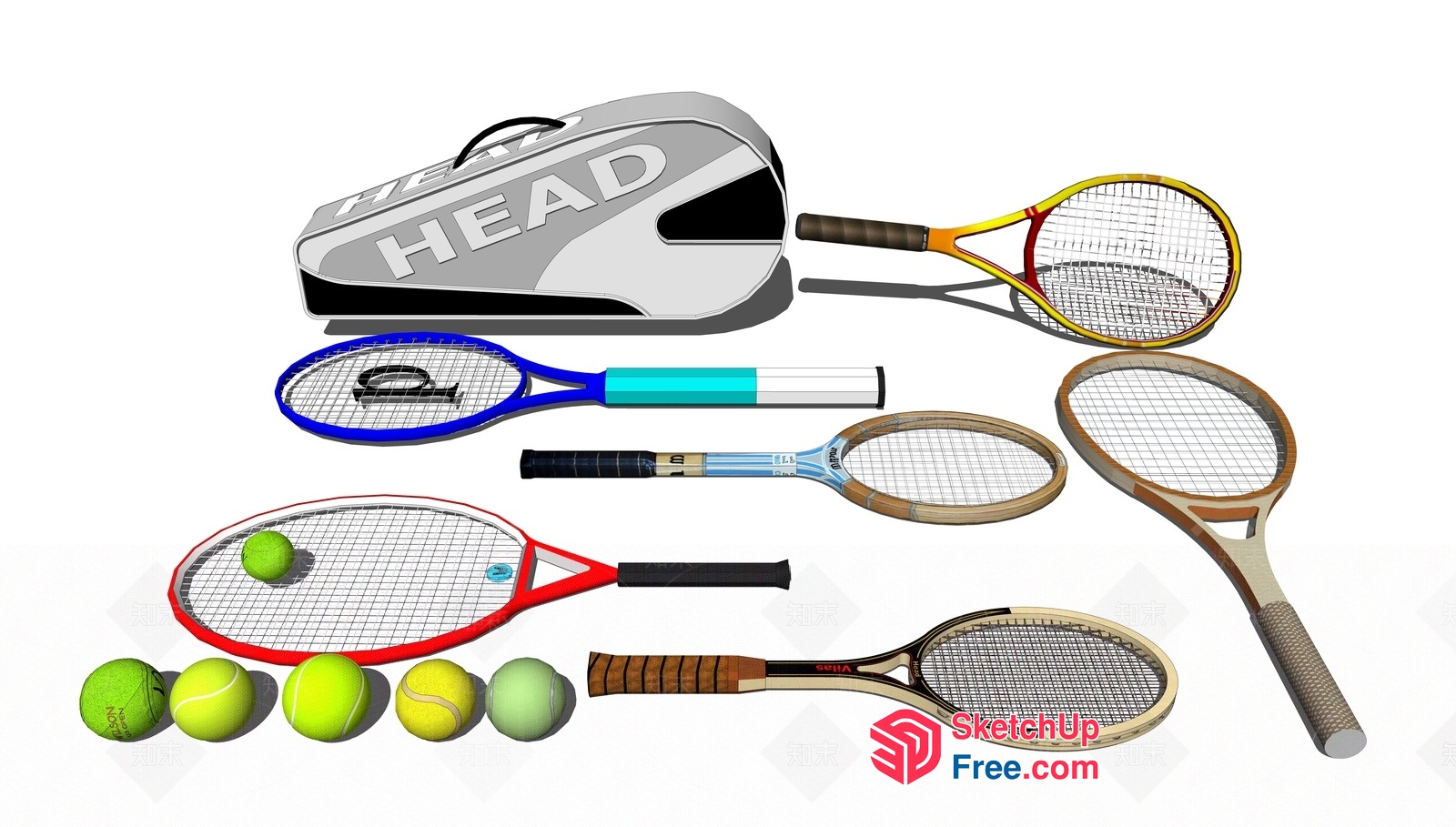 Tennis Racket Collection 3D SketchUp File