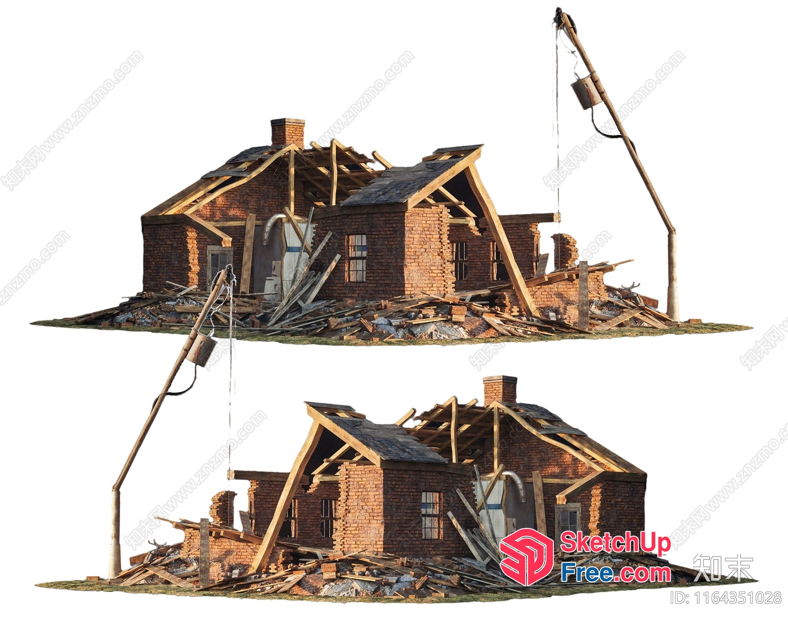 Abandoned House In Ruins 3D SketchUp File