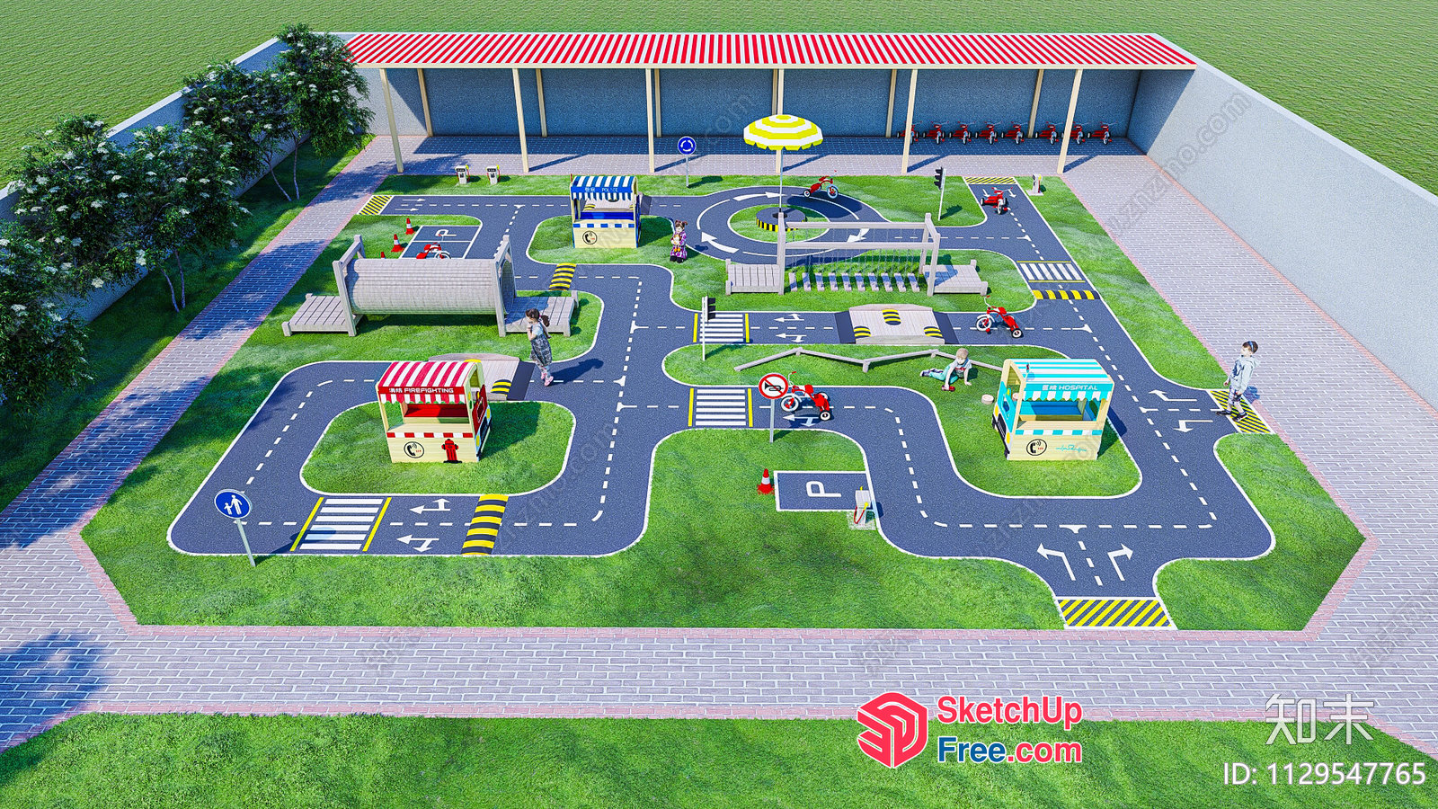 Vibrant Miniature City Playground 3D SketchUp File