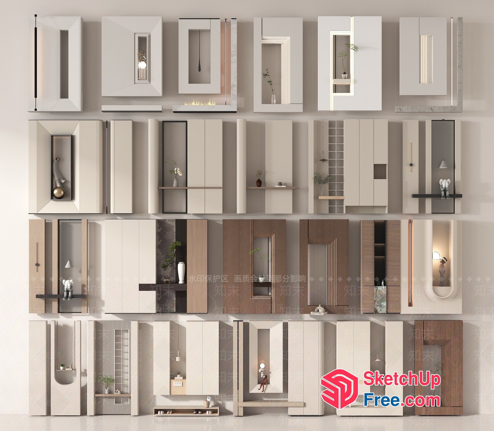 Modern Minimalist Interior Decorations 3D SketchUp File