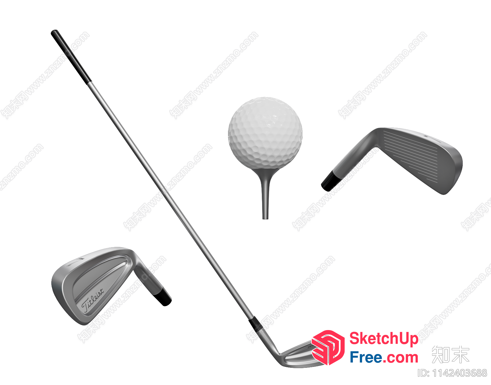 Golf Club Set With Ball 3D SketchUp File