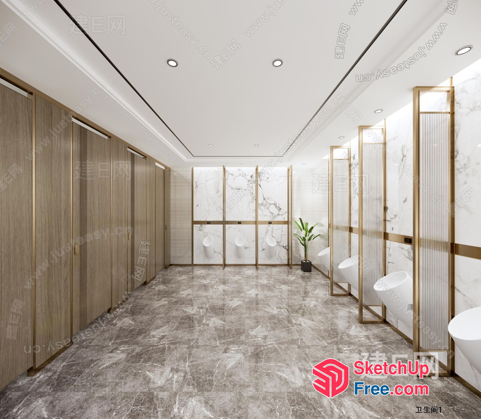 Luxurious Modern Bathroom Interior 3D SketchUp File