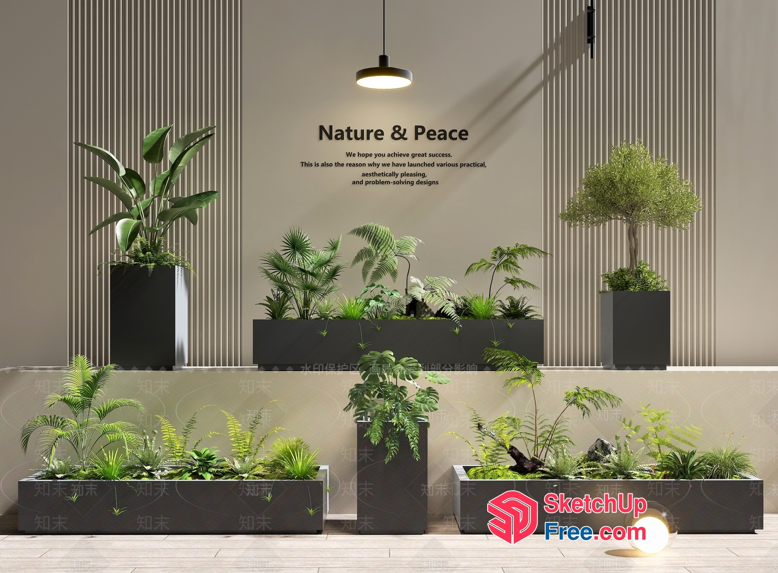 Peaceful And Natural Interior Design 3D SketchUp File