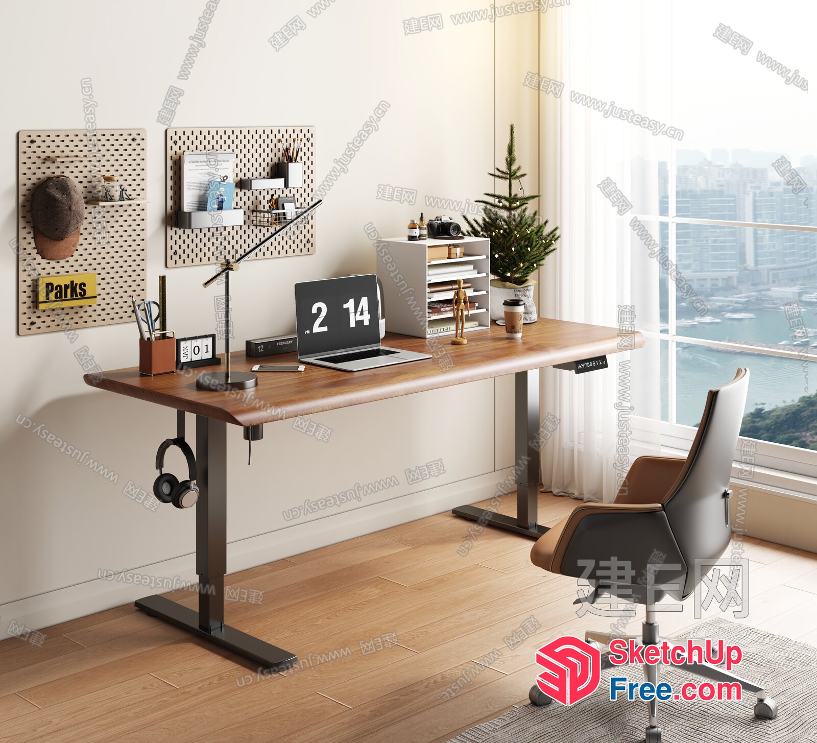 Minimalist Home Office With Natural Light And Modern Decor 3D SketchUp File
