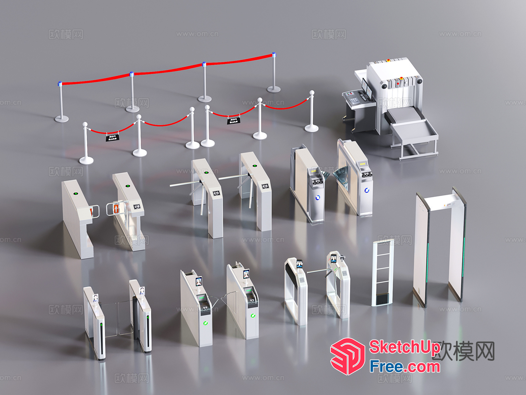 Security Checkpoint And Access Control Systems 3D SketchUp File
