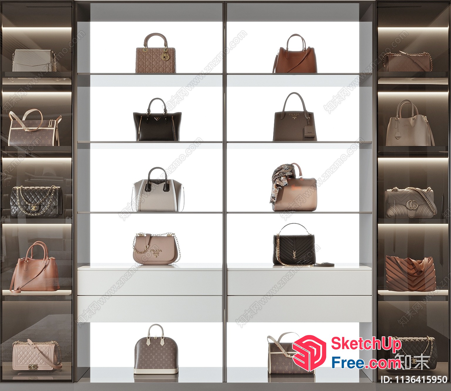 Luxury Handbag Display Case 3D SketchUp File