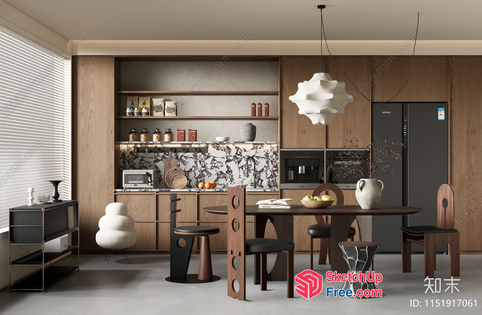 Modern Minimalist Dining Room Interior 3D SketchUp File