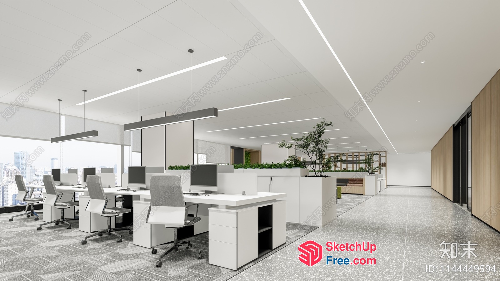 Modern Office Space With Sleek Furniture And Natural Light 3D SketchUp File