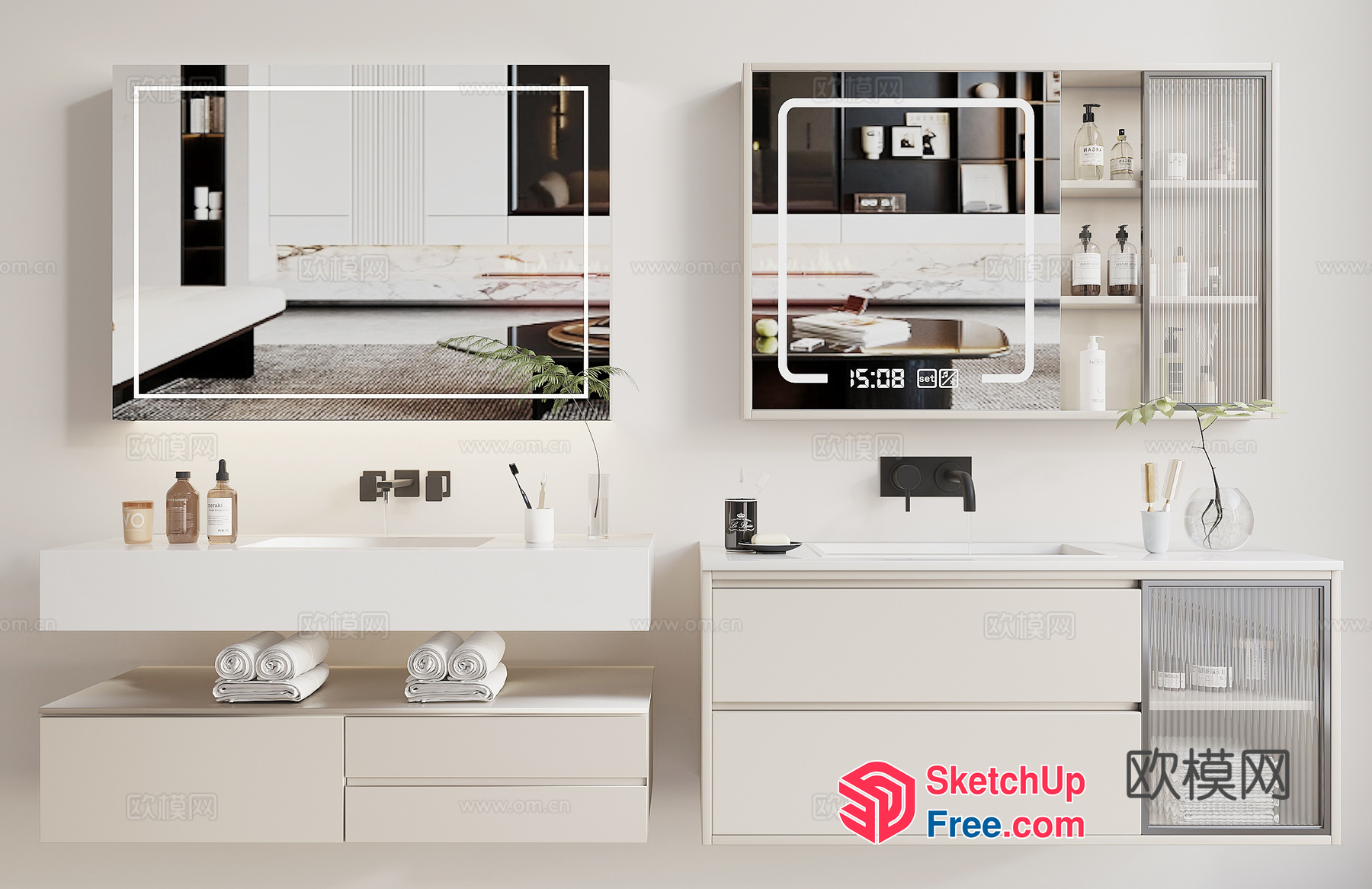Modern Bathroom Vanity With Sleek And Minimalist Design 3D SketchUp File
