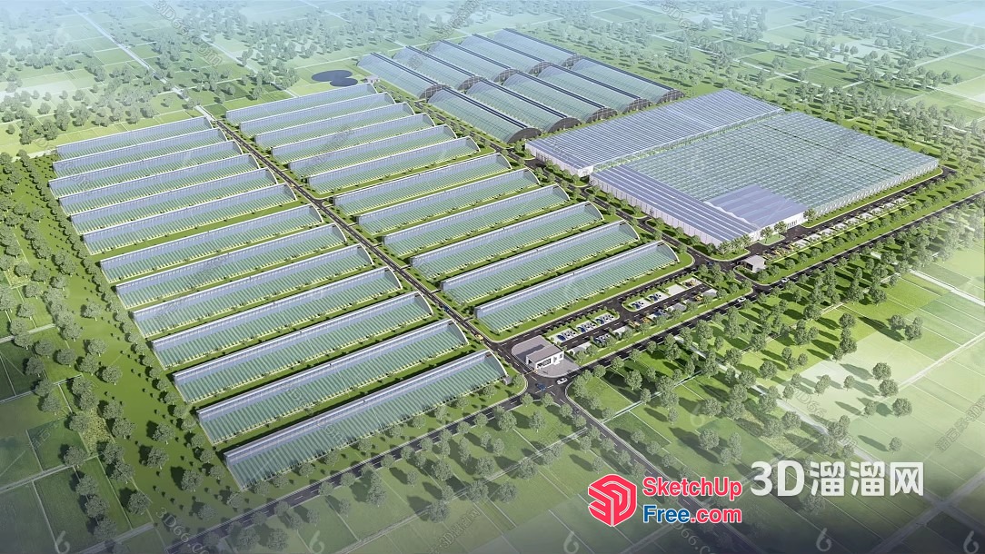 Industrial Park Rendering 3D SketchUp File
