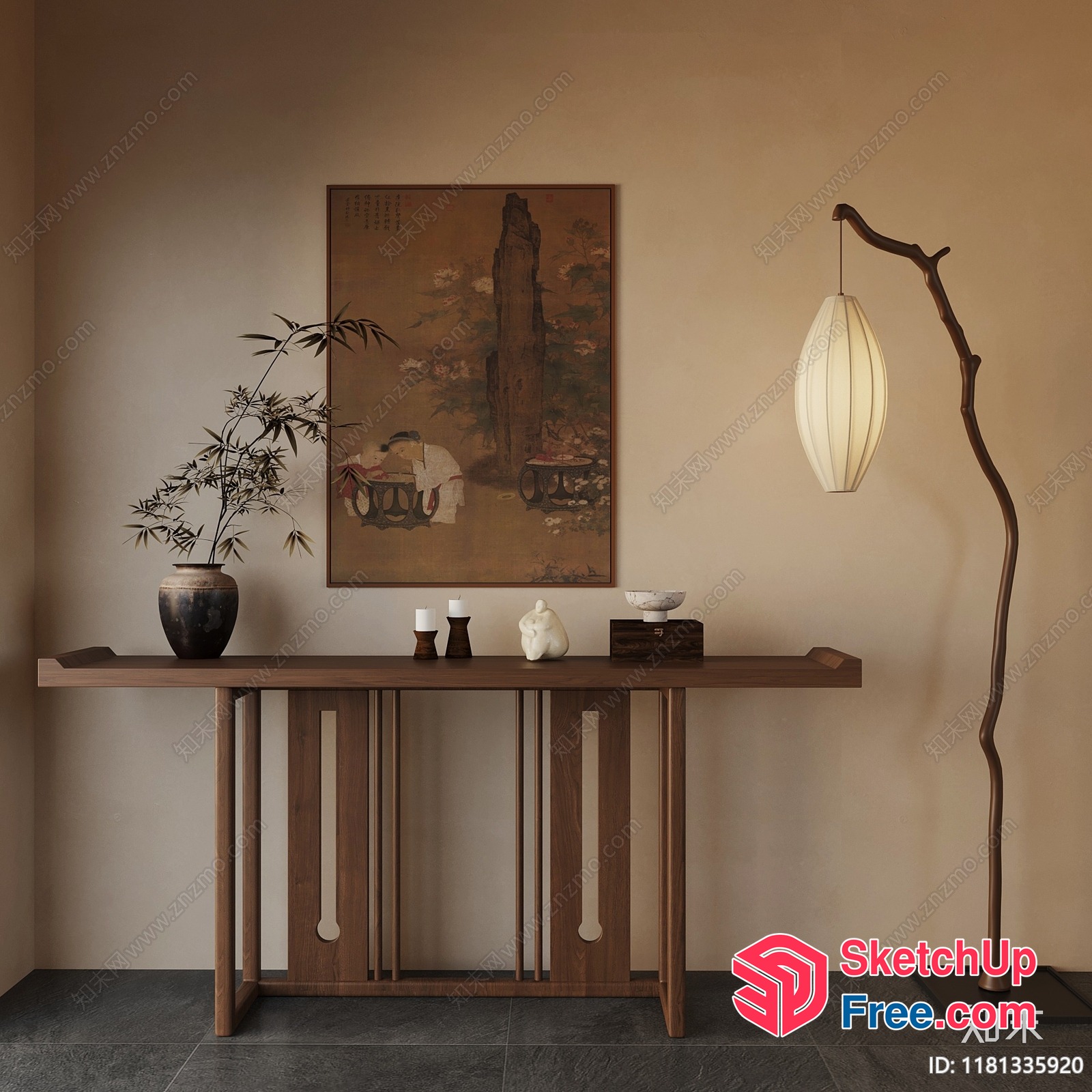 Elegant Asian-Inspired Interior Design 3D SketchUp File