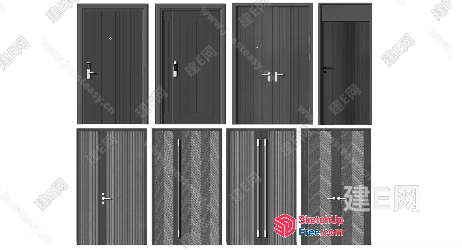 Modern Exterior Doors And Windows 3D SketchUp File
