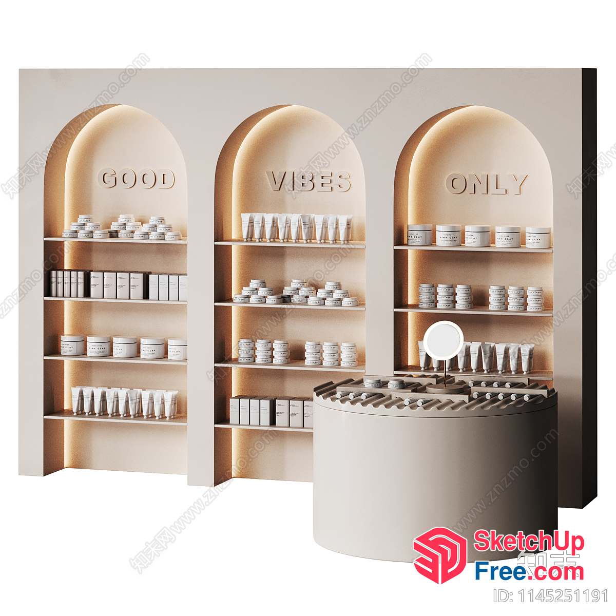 Modern Creamy Style Shop Interior 3D SketchUp File