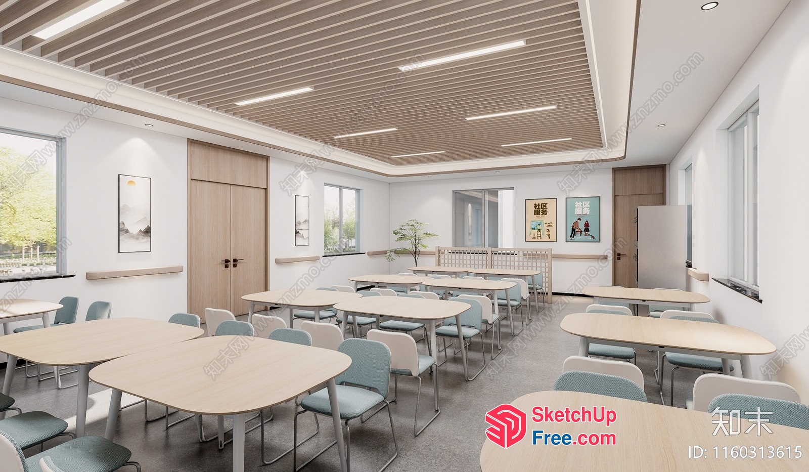 Modern And Minimalist Classroom Interior Design 3D SketchUp File