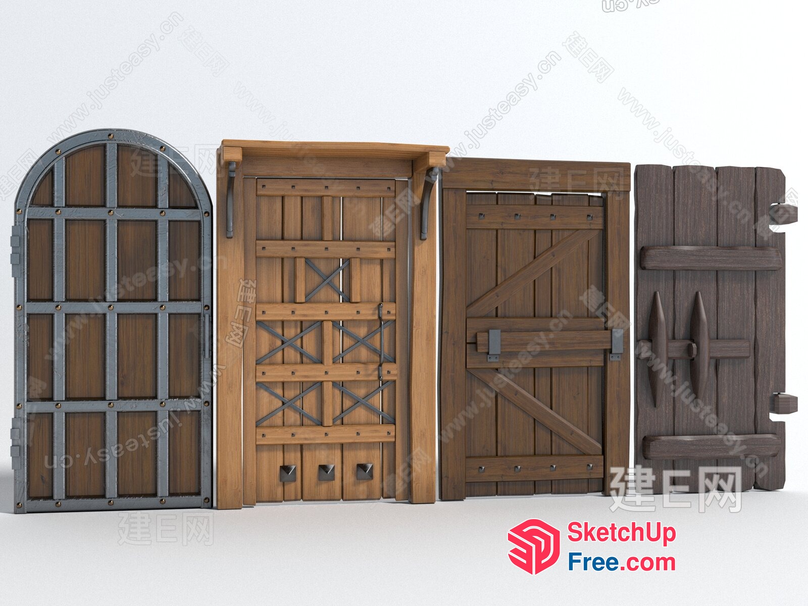 Wooden And Metal Doors 3D SketchUp File