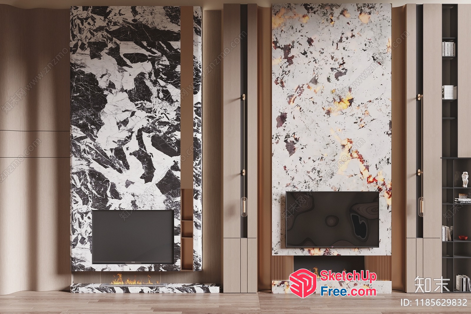 Elegant Modern Fireplace Design 3D SketchUp File