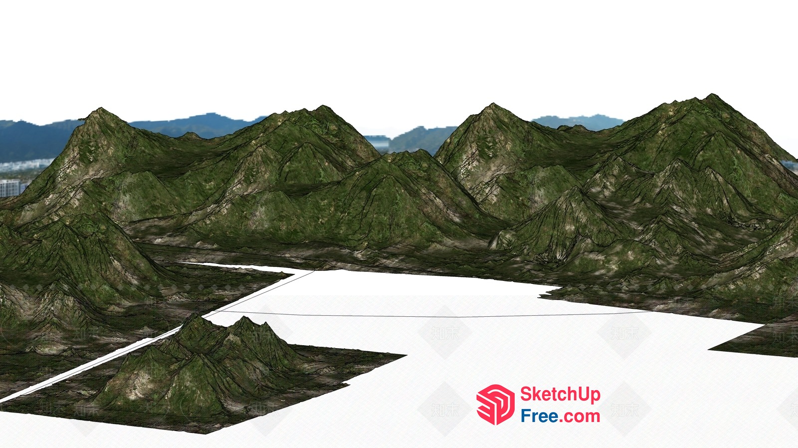 Serene Mountain Landscape 3D SketchUp File