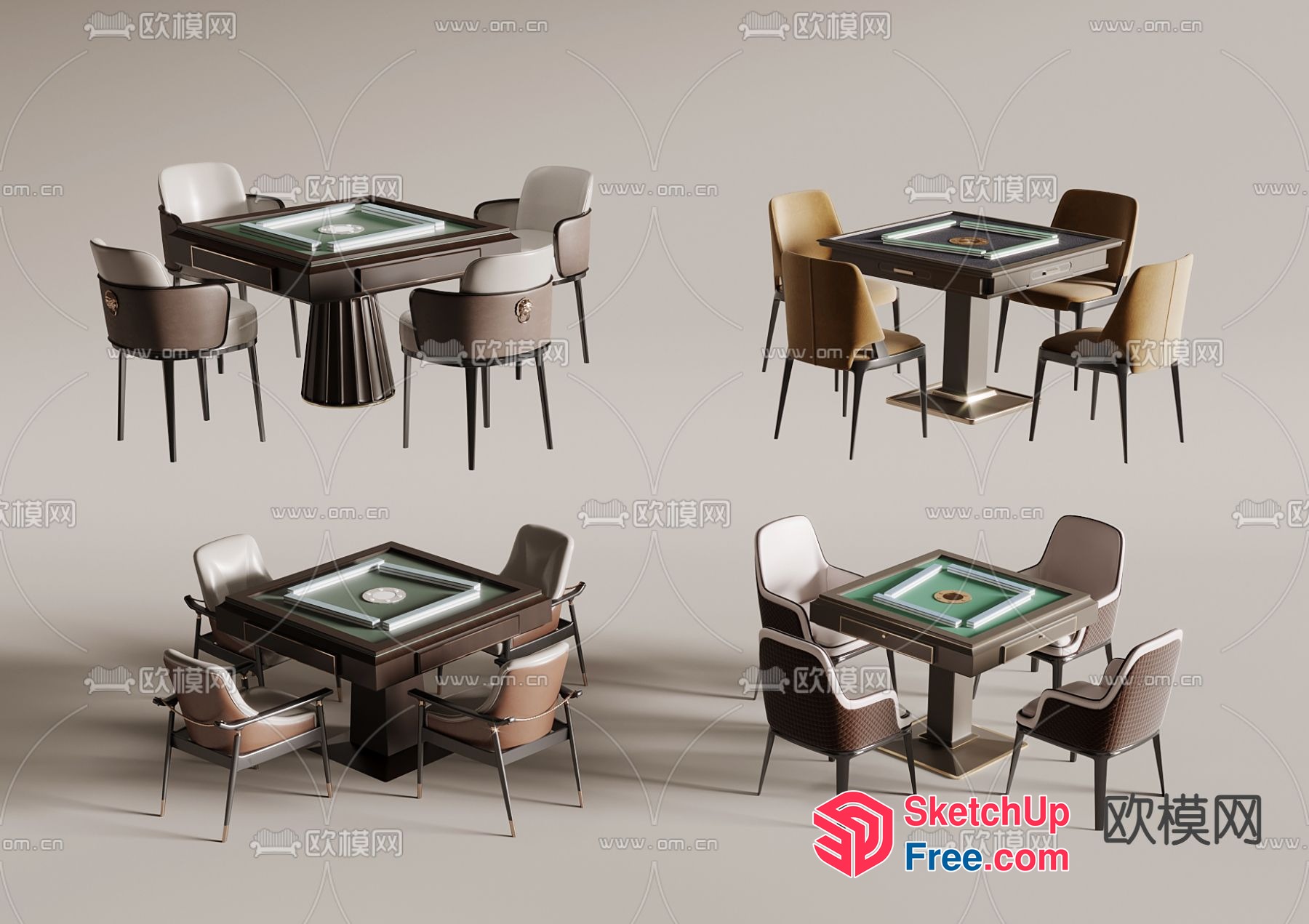 Modern Furniture Set For Dining And Gaming 3D SketchUp File