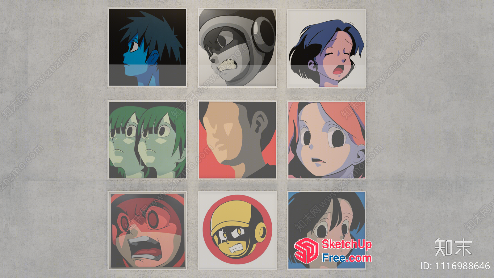 Anime Characters In Various Expressions 3D SketchUp File