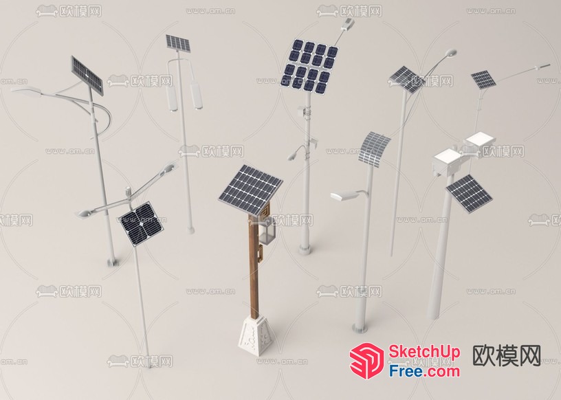 Solar Powered Street Lighting 3D SketchUp File