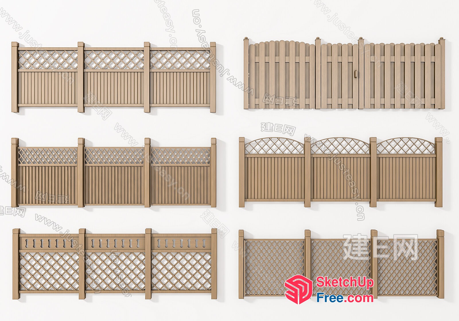 Wooden Fences And Gates 3D SketchUp File