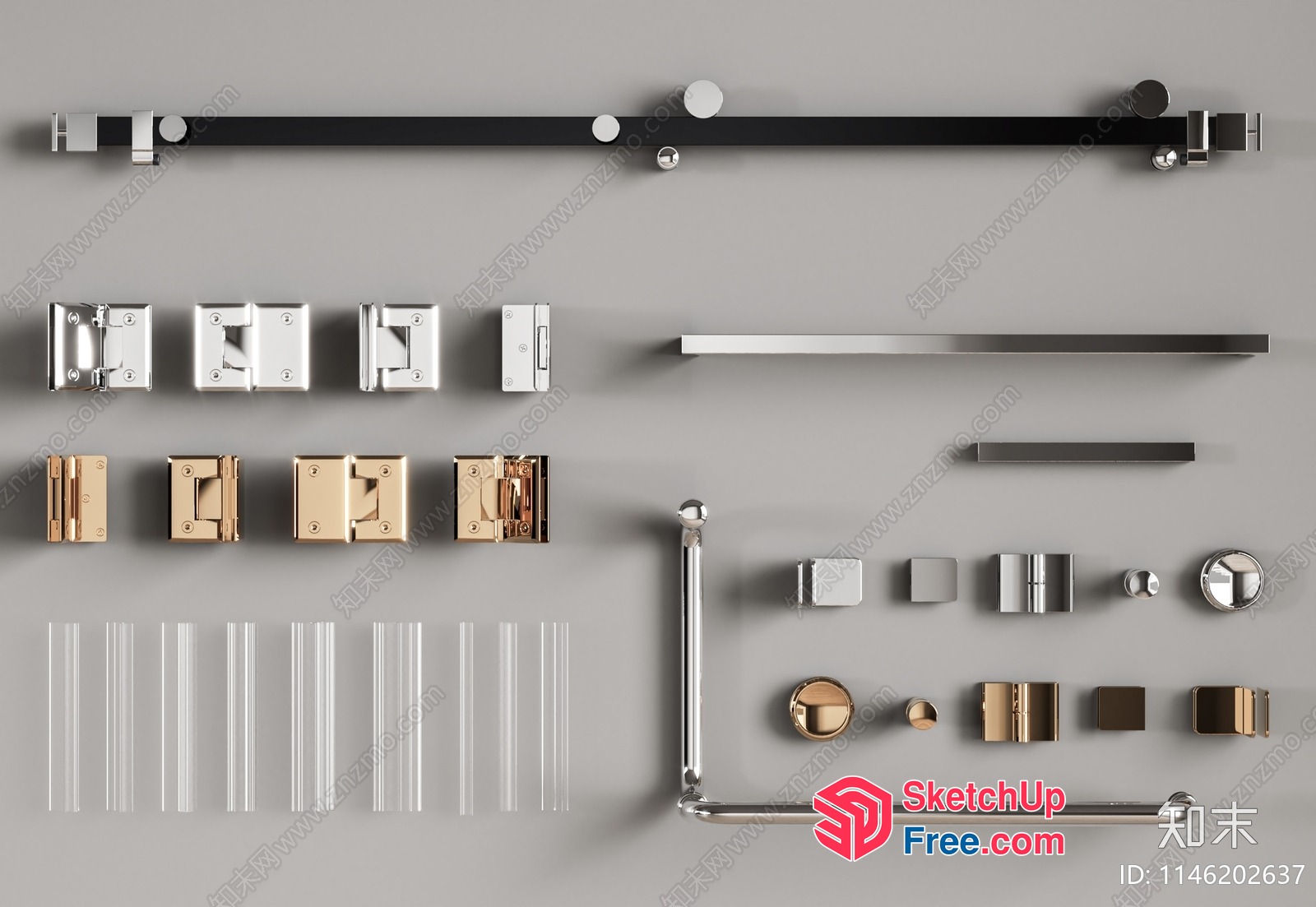Hardware Components For Doors And Windows 3D SketchUp File