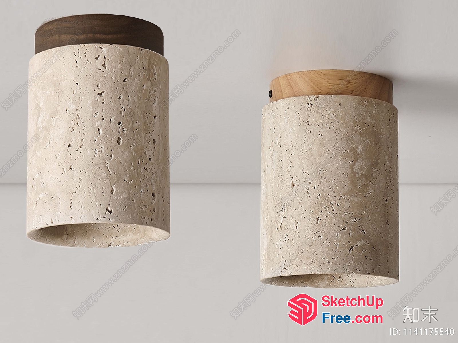 Modern Minimalist Textured Cylinder Light Fixtures 3D SketchUp File