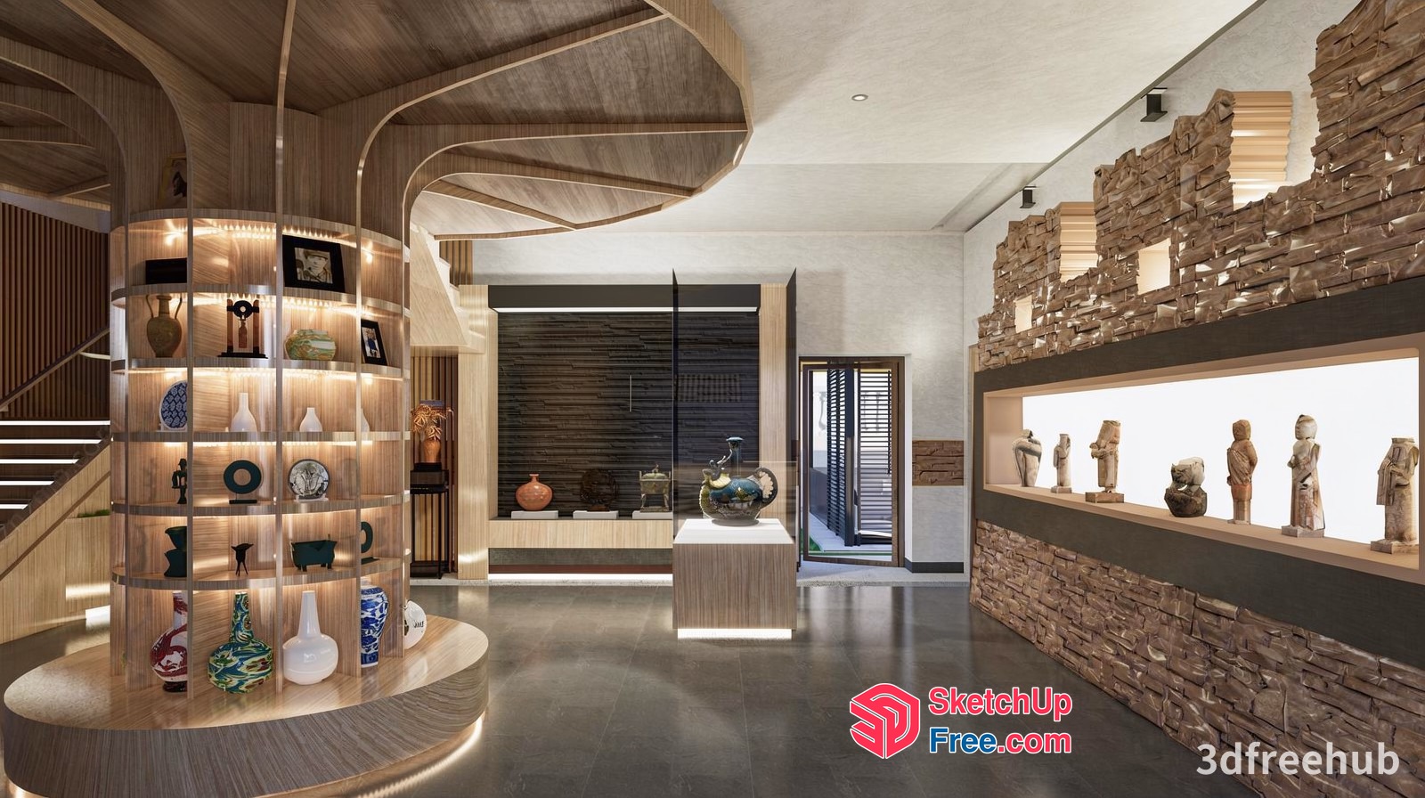 Interior Design With A Blend Of Asian And Modern Elements 3D SketchUp File