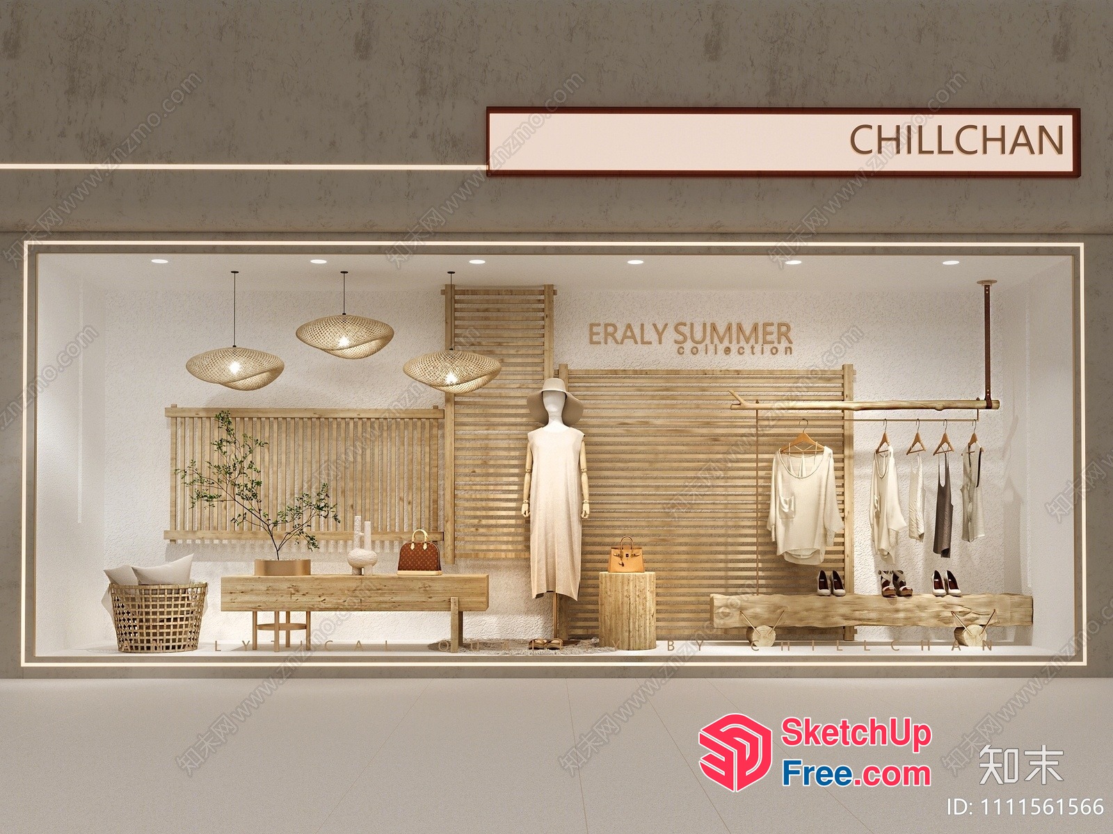 Summer Style Storefront 3D SketchUp File