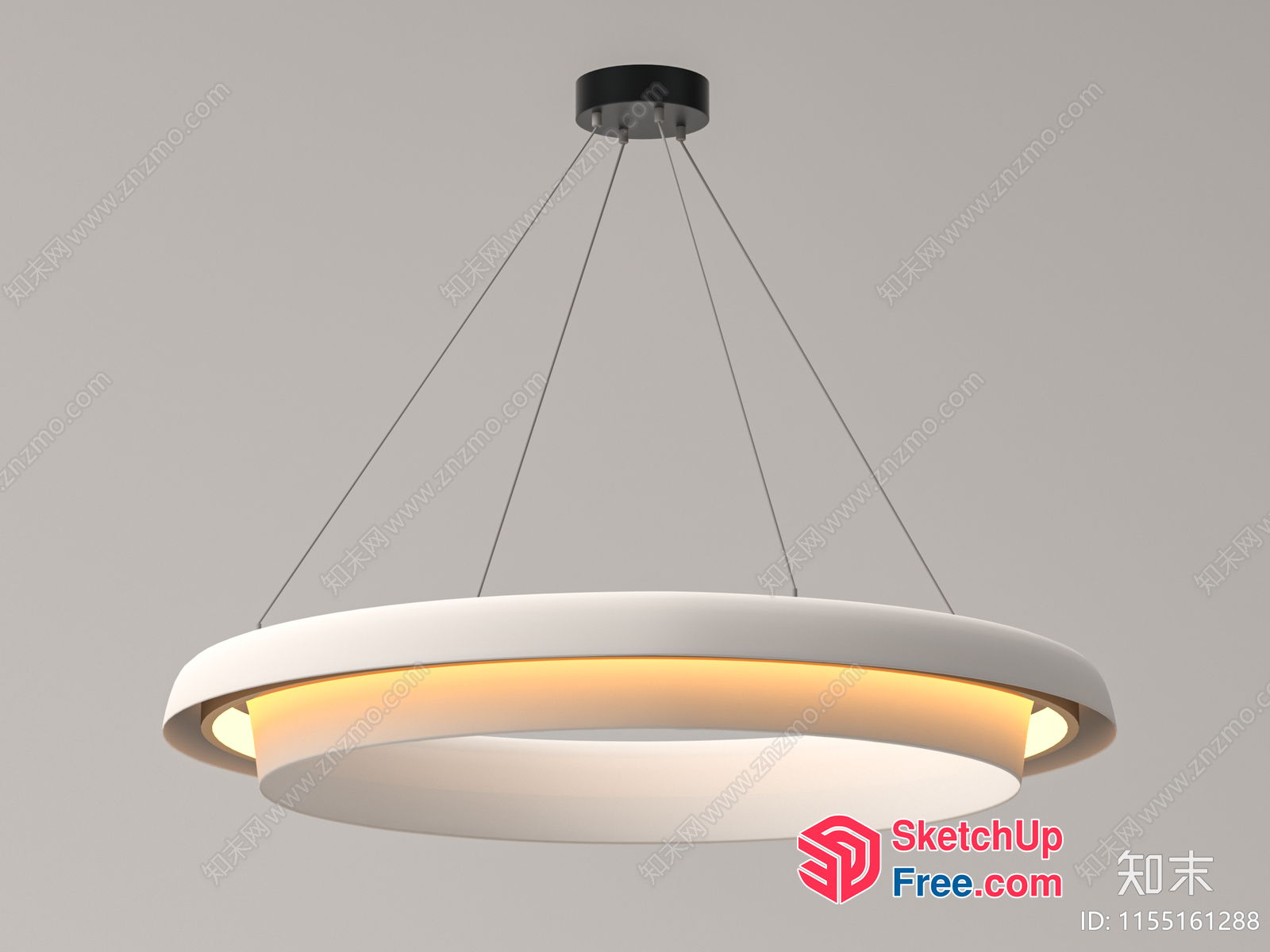 Circular Modern Hanging Light Fixture 3D SketchUp File