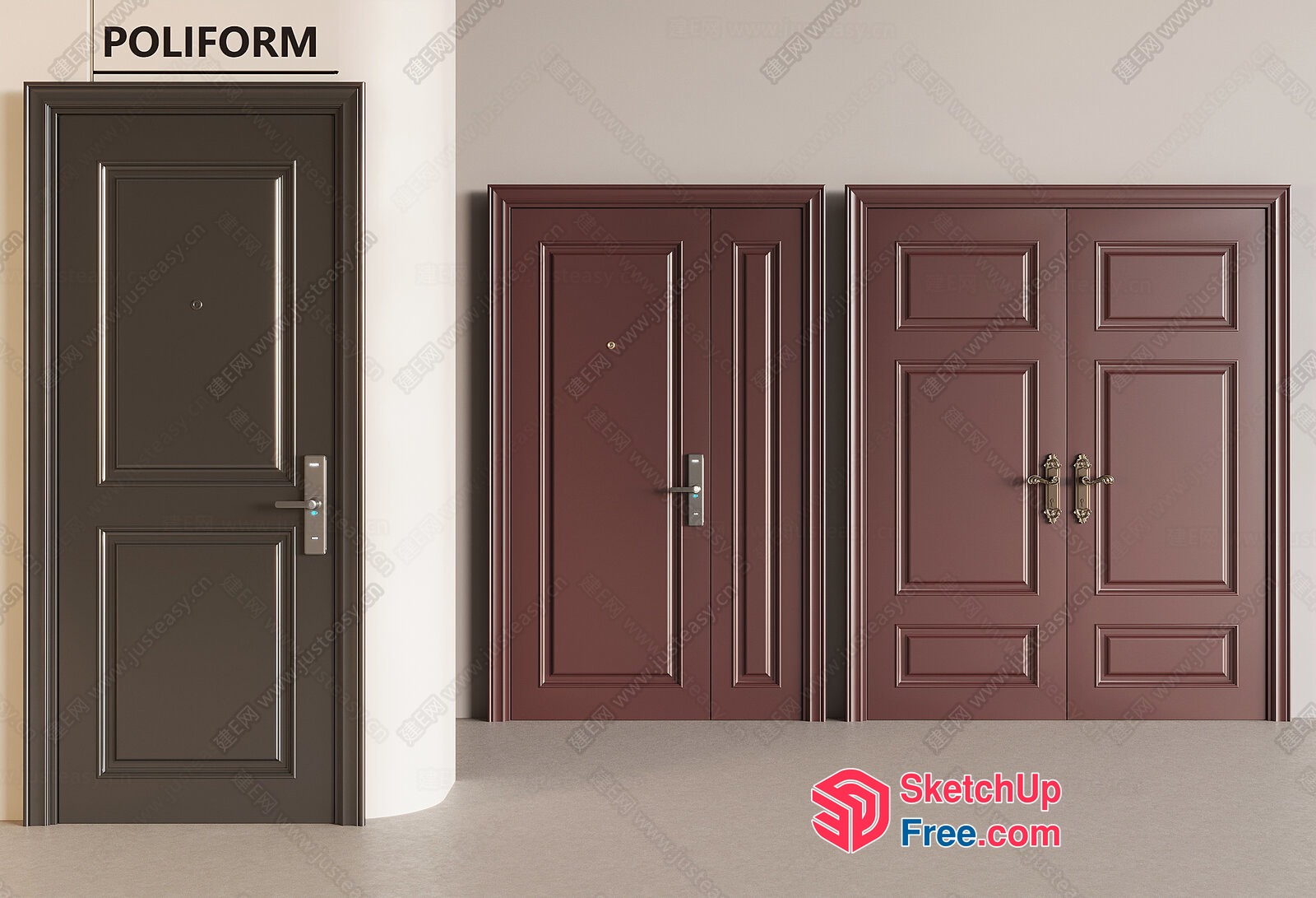 Poliform Door Collection 3D SketchUp File