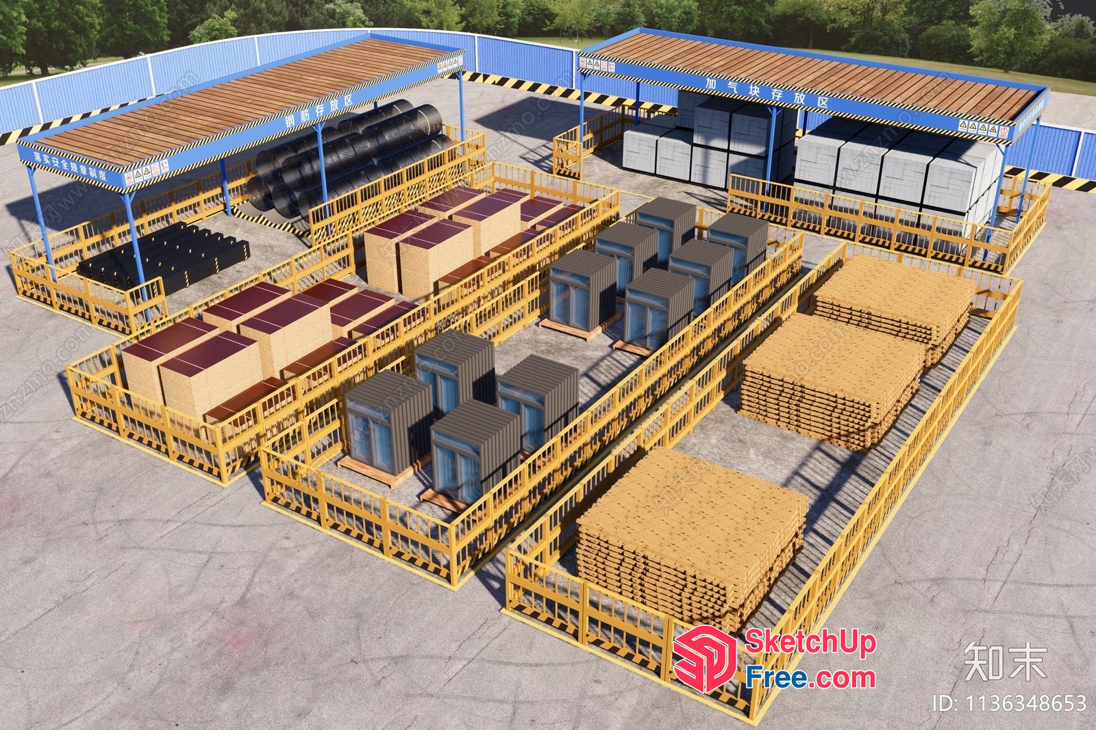 Industrial Warehouse Yard 3D SketchUp File
