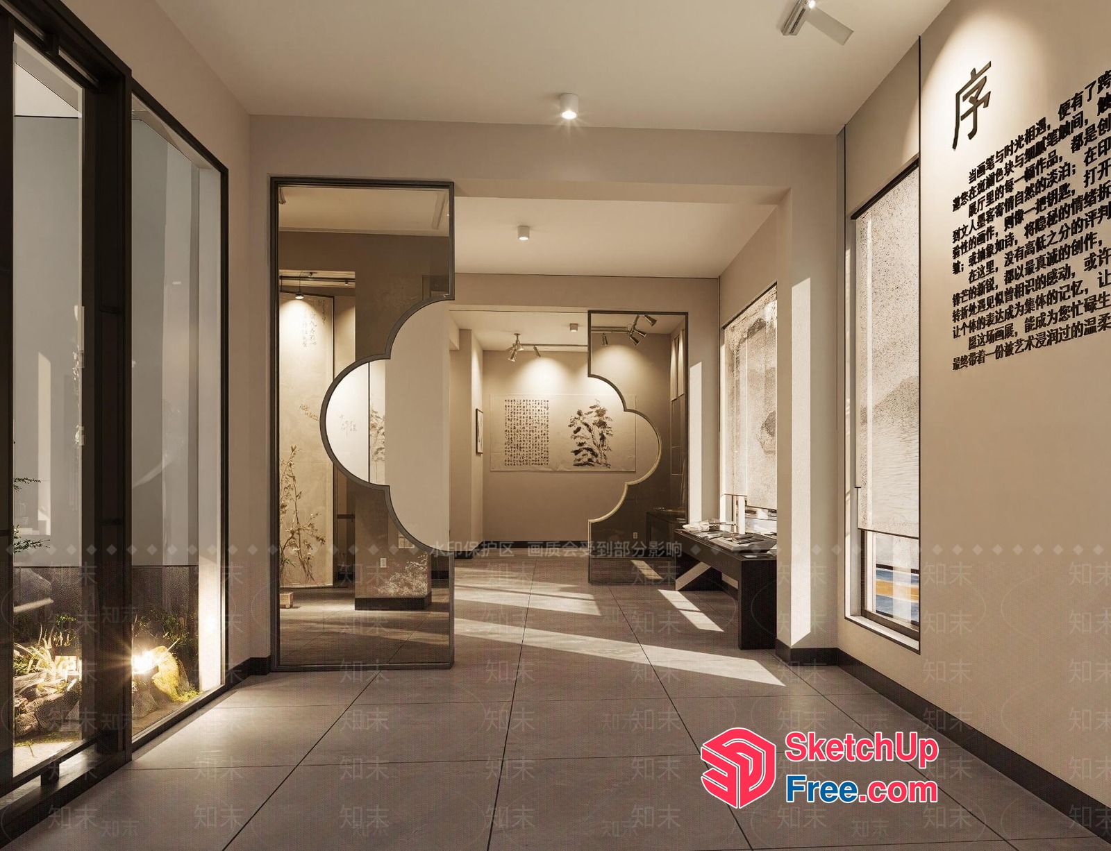 Elegant Modern Asian Interior Design 3D SketchUp File