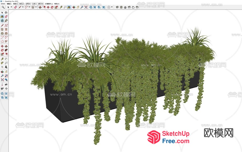 3D Computer-Generated Image Of A Greenery Planter 3D SketchUp File