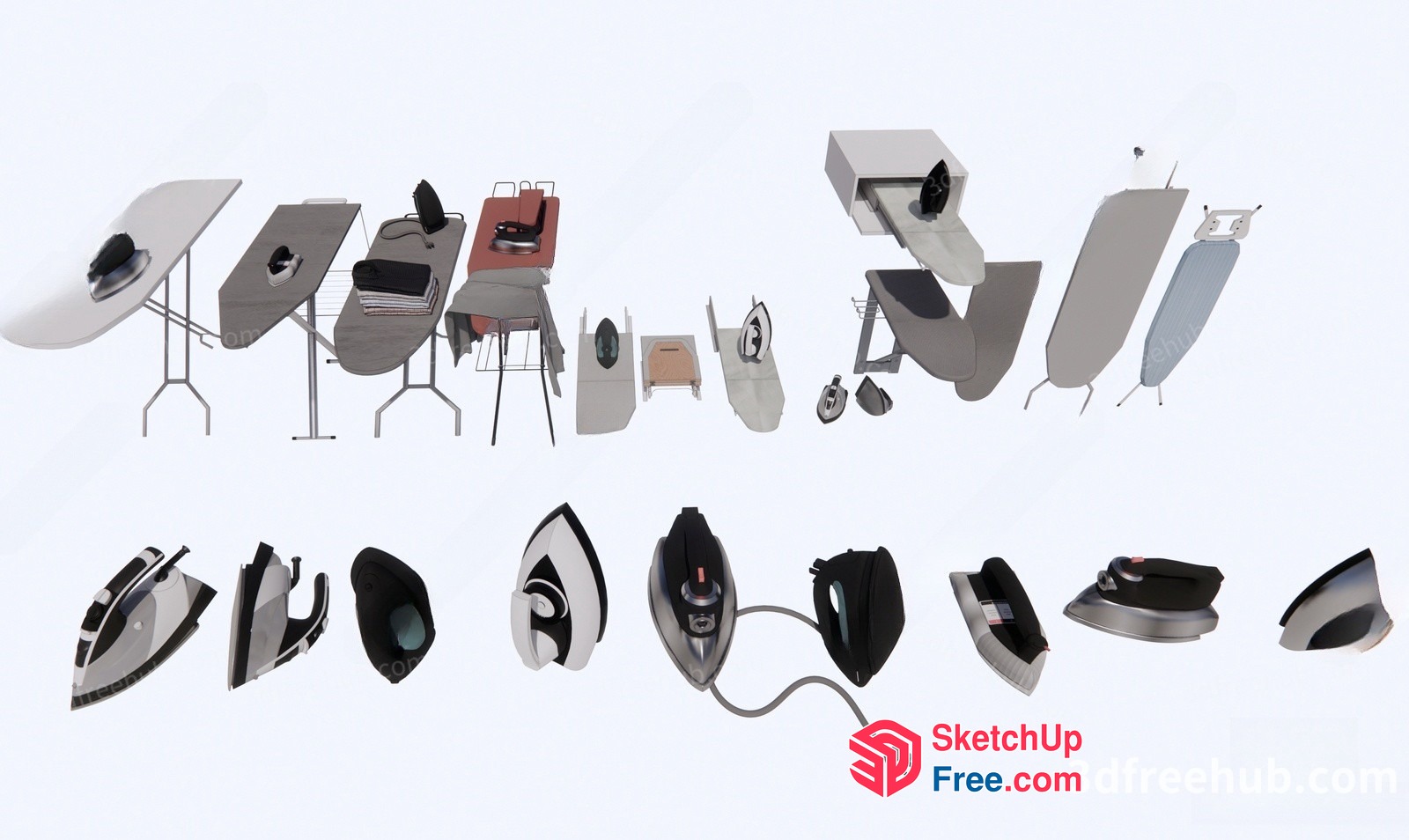 Ironing Board And Iron Collection 3D SketchUp File