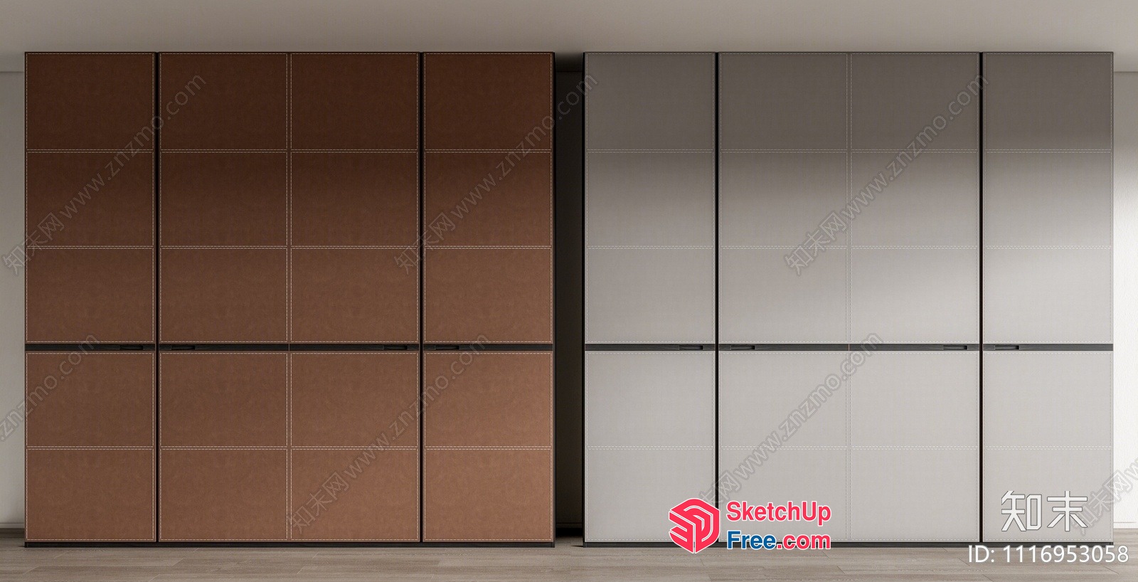 Two Large Wardrobes In A Room 3D SketchUp File