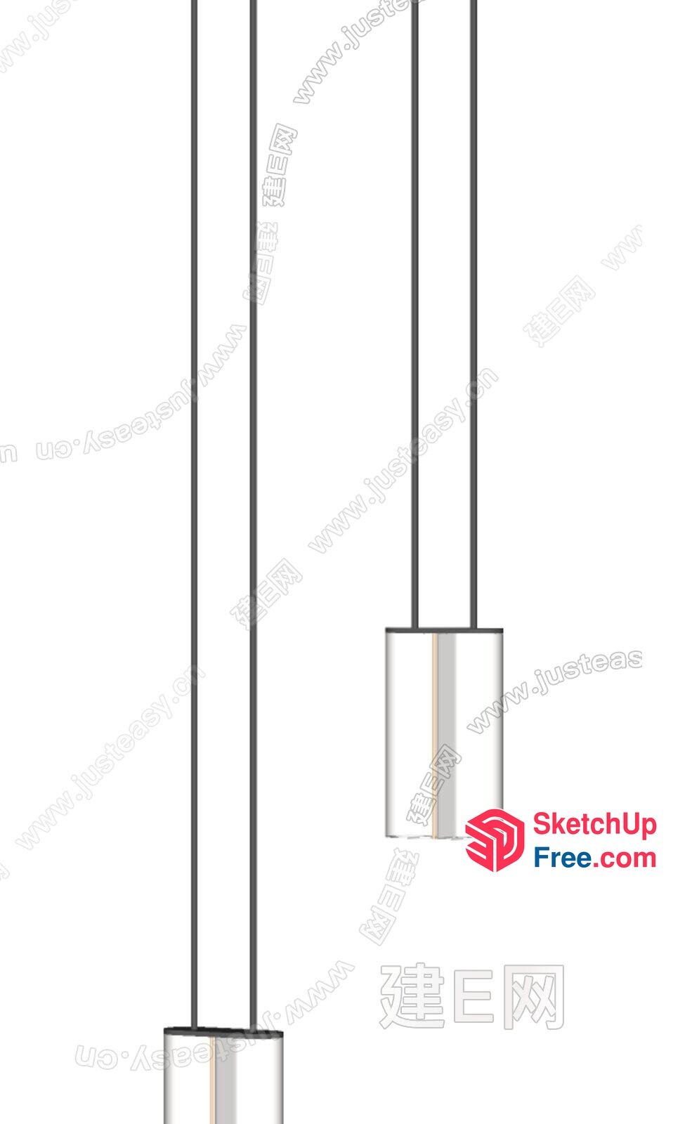 Minimalist Glass Pendant Light Fixture 3D SketchUp File