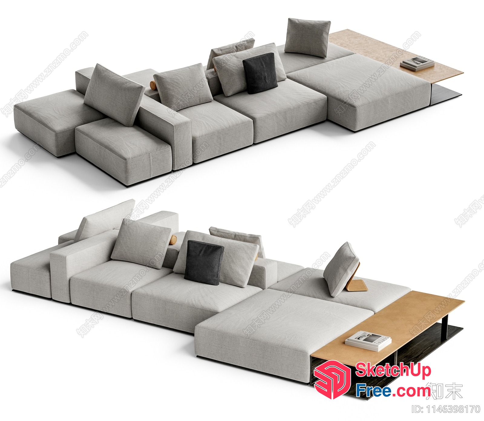 Modern Minimalist Living Room Furniture Set 3D SketchUp File