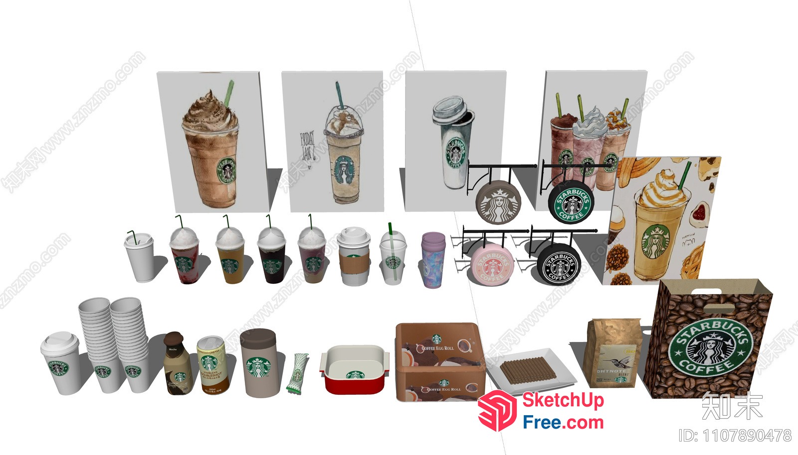 Starbucks Coffee Shop Interior 3D SketchUp File