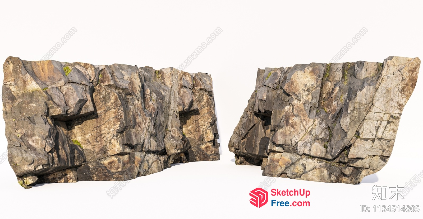 Cracked Rock Formation 3D SketchUp File