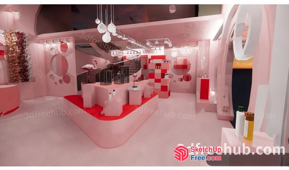 Interior Design Of A Modern Retail Store 3D SketchUp File