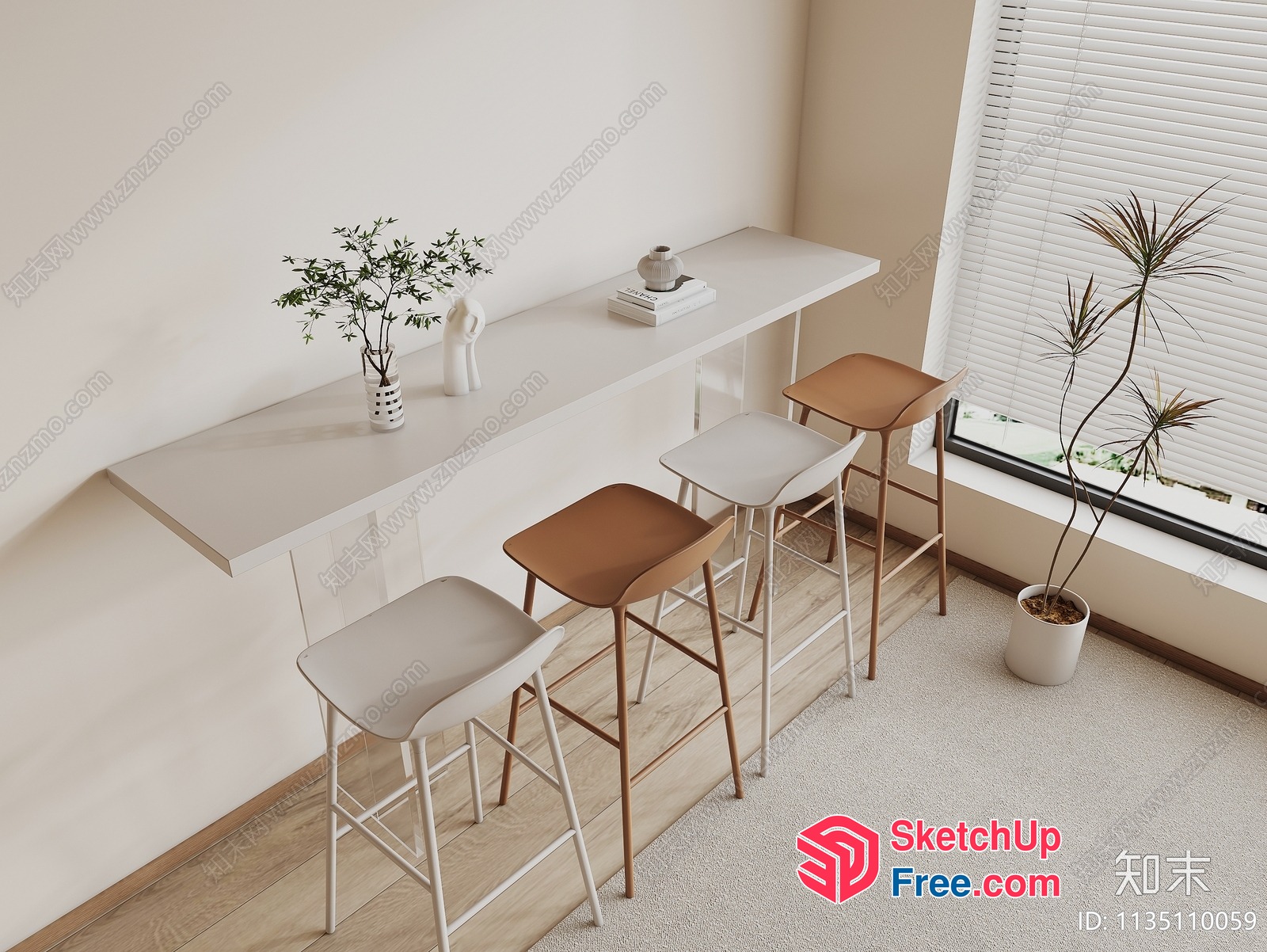 Minimalist Japanese Style Interior Design 3D SketchUp File