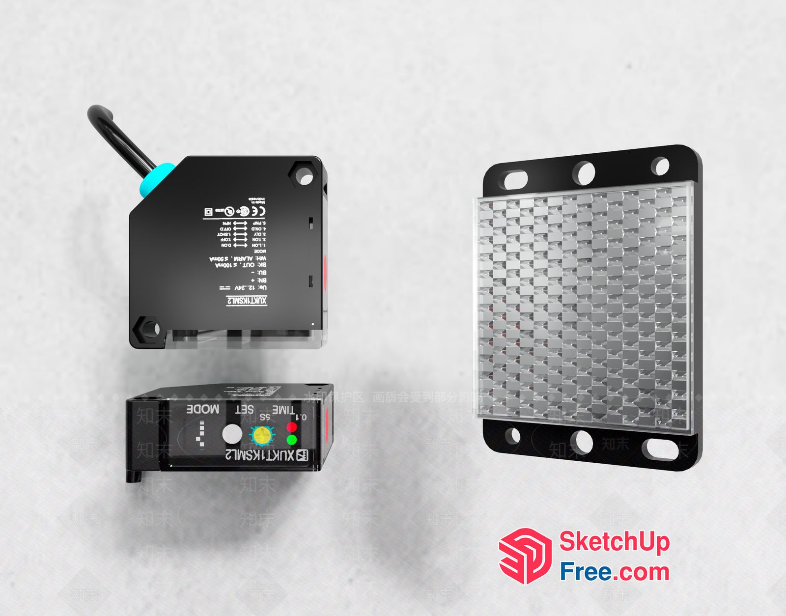 Modern Black Led Light Fixture With Control Panel 3D SketchUp File