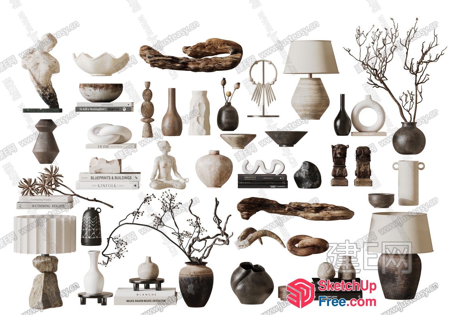 Wabi-Sabi Style Interior Decor 3D SketchUp File