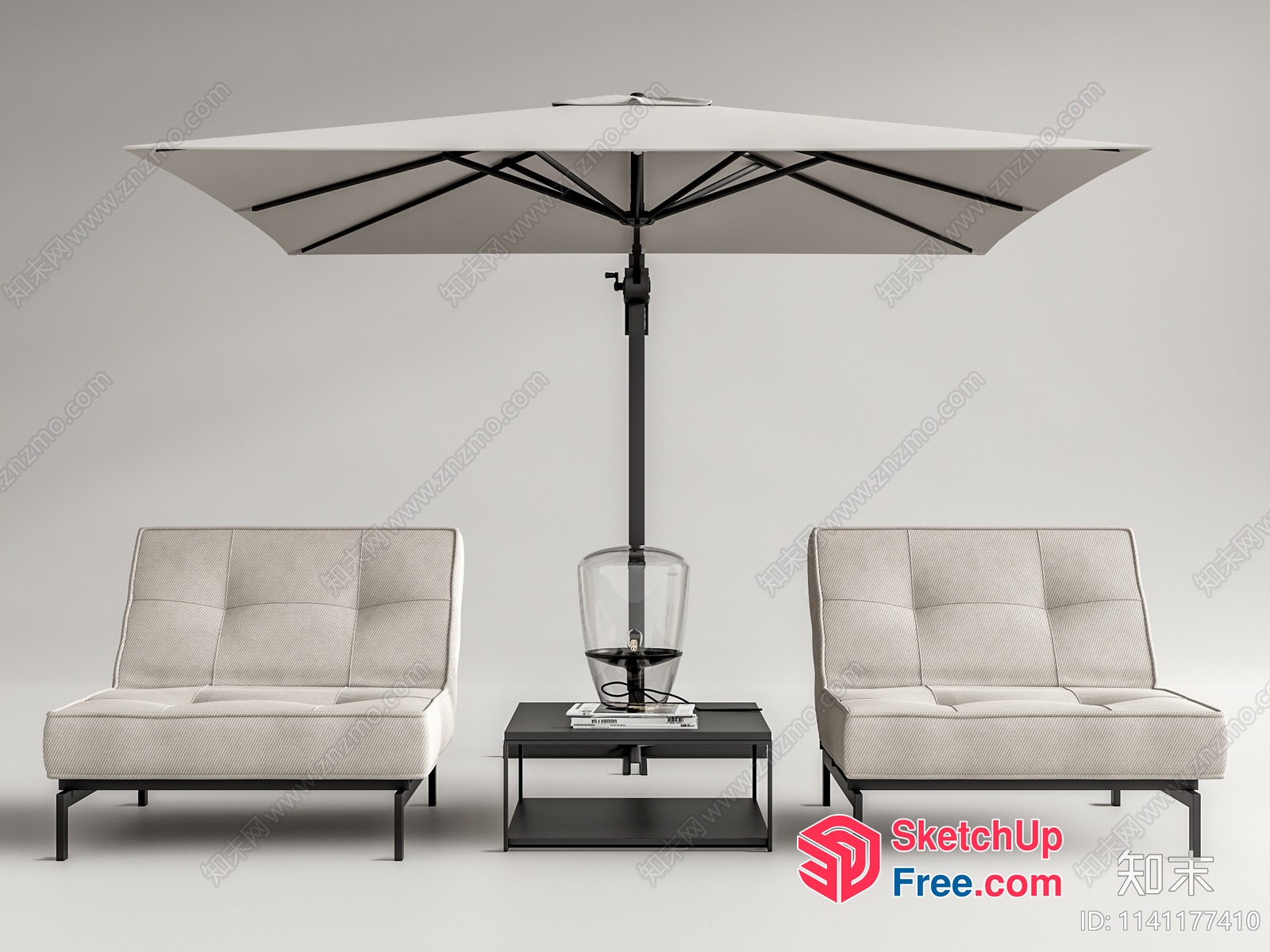 Outdoor Furniture Arrangement 3D SketchUp File