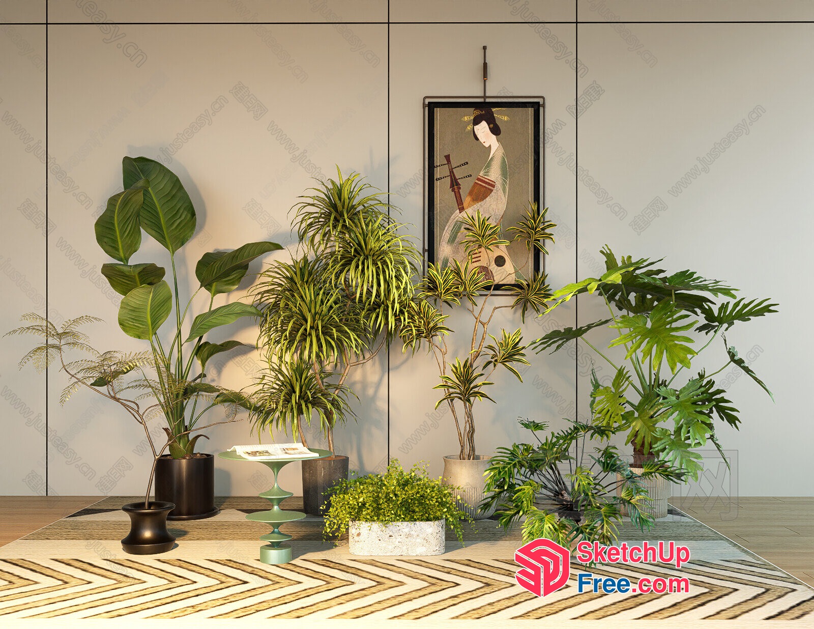 Interior Decorative Potted Plants 3D SketchUp File