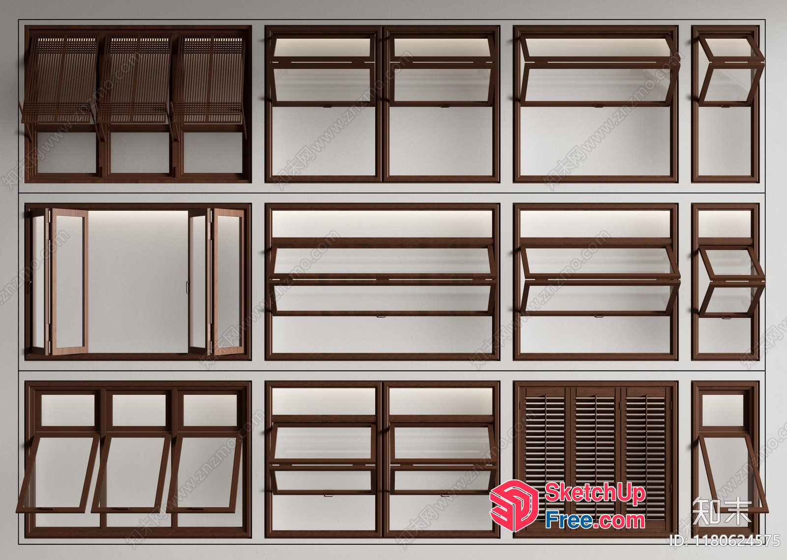 Wooden Window Frames In Various Styles 3D SketchUp File